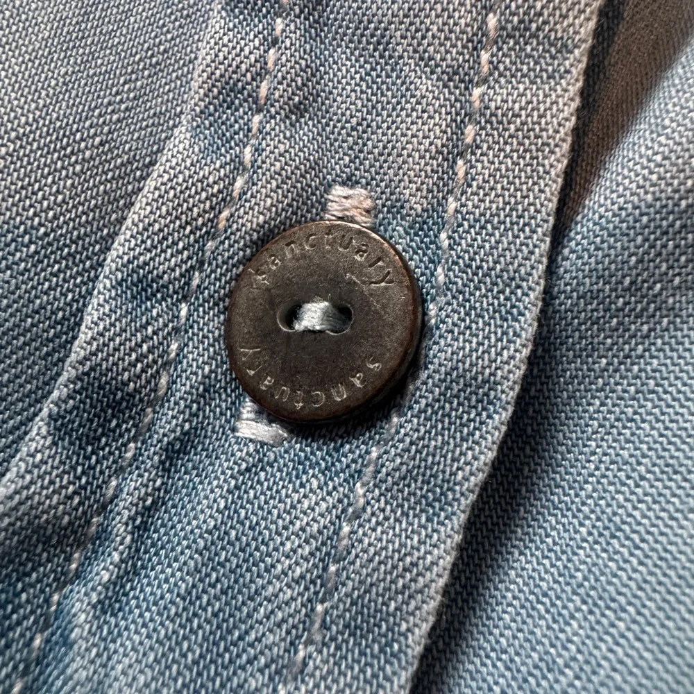 Sanctuary Small denim button down blouse blue - Picture 5 of 9